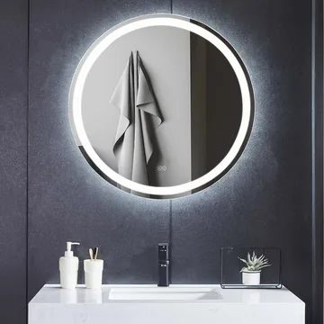 Badrumsspegel Rund 60 cm med LED-belysning, anti-fog och dimmer - Lyfco - Inredning - Speglar - Väggspegel