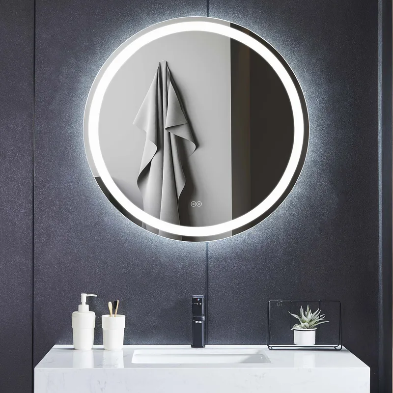 Badrumsspegel Rund 60 cm med LED-belysning, anti-fog och dimmer - Lyfco - Inredning - Speglar - Väggspegel