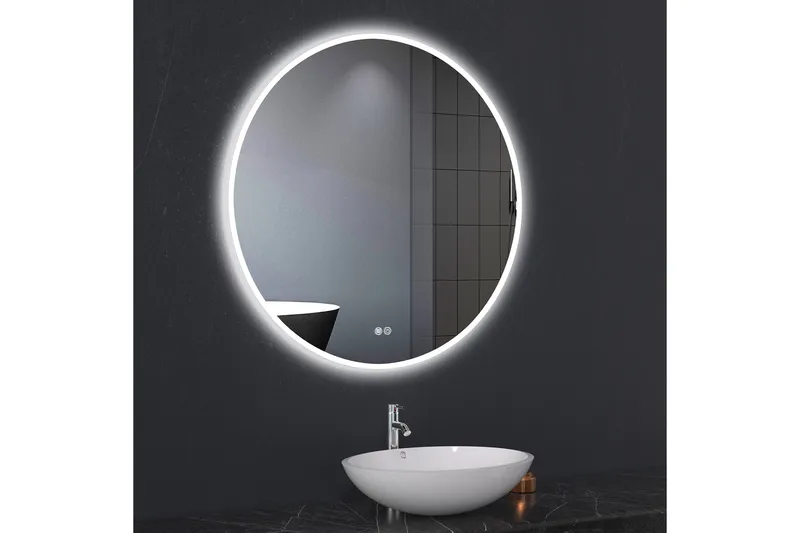 Badrumsspegel Rund 80 cm med LED-belysning och anti-fog - Lyfco - Inredning - Speglar - Väggspegel