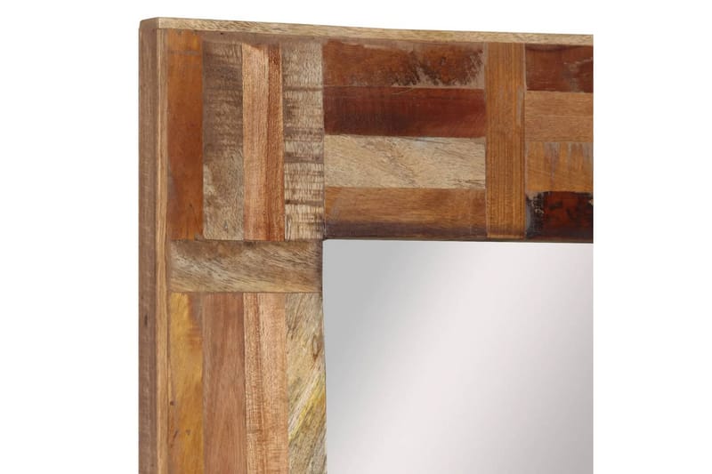beBasic Väggspegel massivt återvunnet trä 50x50 cm - Brown - Väggspegel - Hallspegel