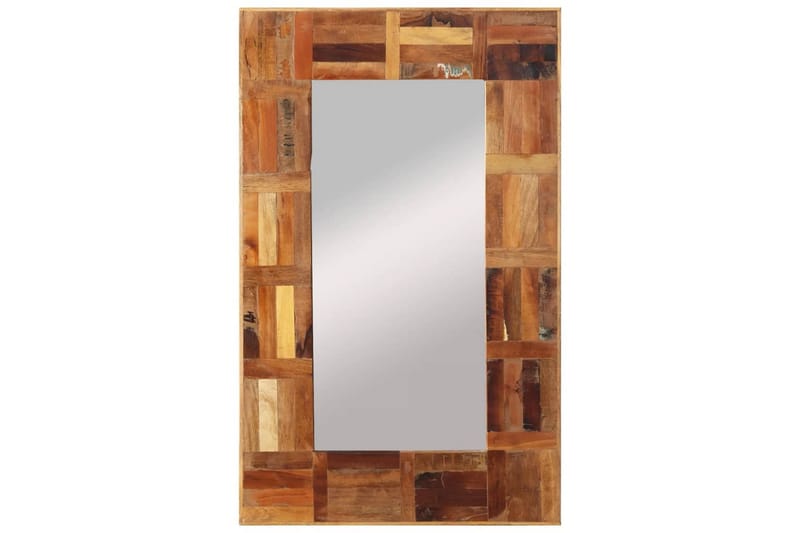 beBasic Väggspegel massivt återvunnet trä 50x80 cm - Flerfärgsdesign - Väggspegel - Hallspegel