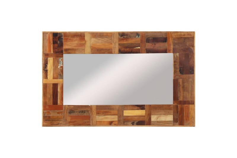 beBasic Väggspegel massivt återvunnet trä 50x80 cm - Flerfärgsdesign - Väggspegel - Hallspegel
