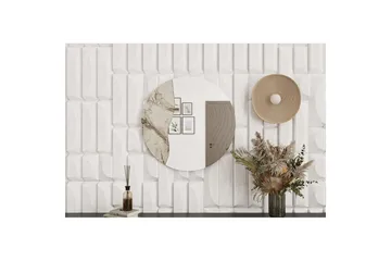 Buhem Vägghängd Spegel Rund 60 cm - Beige - Inredning - Speglar - Väggspegel