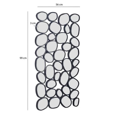 Corano Väggspegel 56x99 cm Organisk Asymmetrisk - Svart och silverfärgad - Inredning - Speglar - Väggspegel