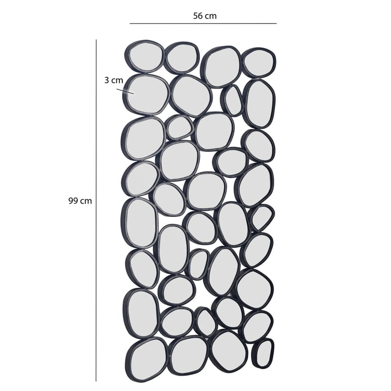Corano Väggspegel 56x99 cm Organisk Asymmetrisk - Svart och silverfärgad - Inredning - Speglar - Väggspegel
