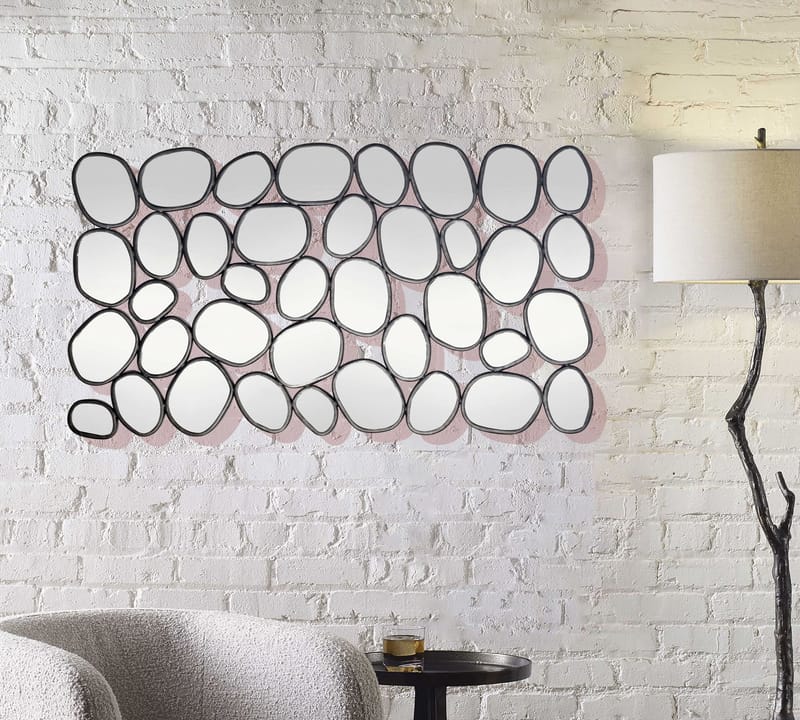 Corano Väggspegel 56x99 cm Organisk Asymmetrisk - Svart och silverfärgad - Inredning - Speglar - Väggspegel