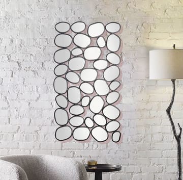 Corano Väggspegel 56x99 cm Organisk Asymmetrisk - Svart och silverfärgad - Inredning - Speglar - Väggspegel