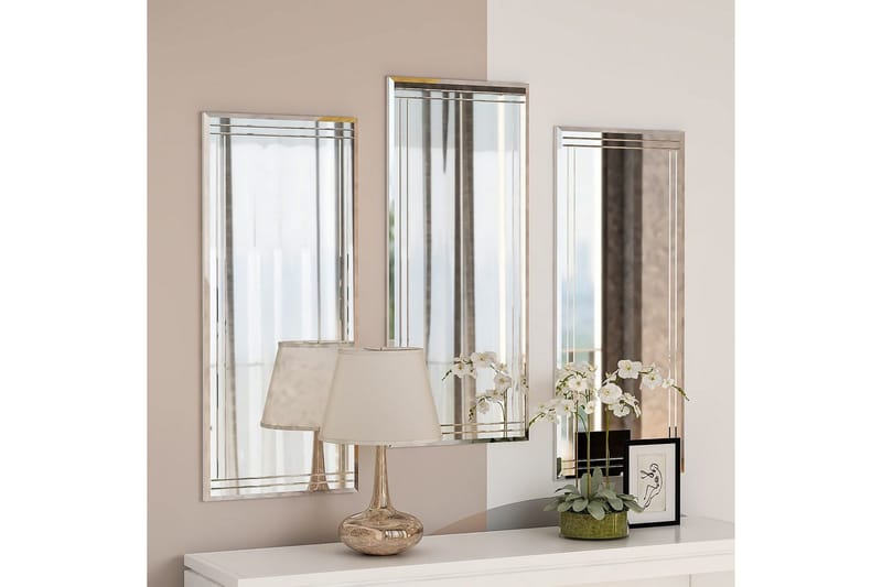Dekorativt Spegelset (3 Delar) Heba Buhem Transparent - Ivory - Inredning - Speglar - Väggspegel