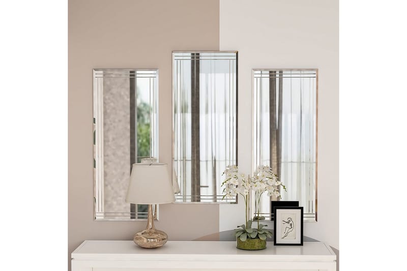 Dekorativt Spegelset (3 Delar) Heba Buhem Transparent - Ivory - Inredning - Speglar - Väggspegel
