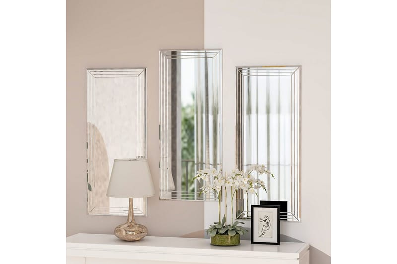 Dekorativt Spegelset (3 Delar) Heba Neom Transparent - Multifärgad - Inredning - Speglar - Väggspegel