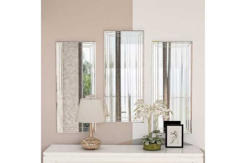 Dekorativt Spegelset (3 Delar) Heba Neom Transparent - Multifärgad - Inredning - Speglar - Väggspegel
