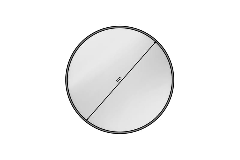 Divissi Vägghängd Spegel Rund 80 cm - Svart - Inredning - Speglar - Väggspegel