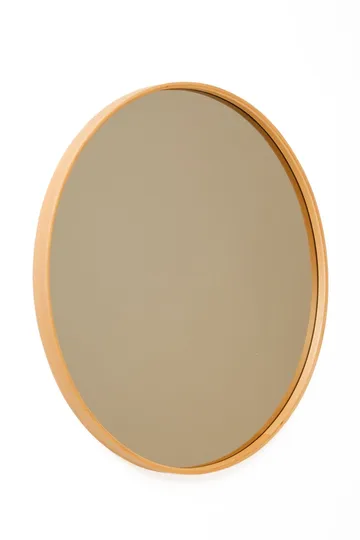 Dravik Dekorativ spegel 30x30x4 cm - Vit ram med ekfärgade detaljer - Inredning - Speglar - Väggspegel
