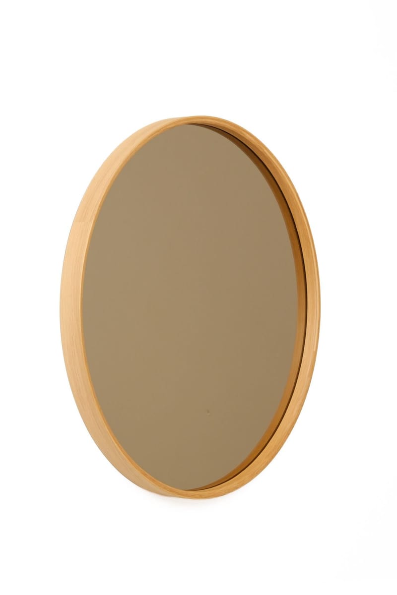 Dravik Dekorativ spegel 40x40x4 cm - vit ram med ekdetaljer - Inredning - Speglar - Väggspegel