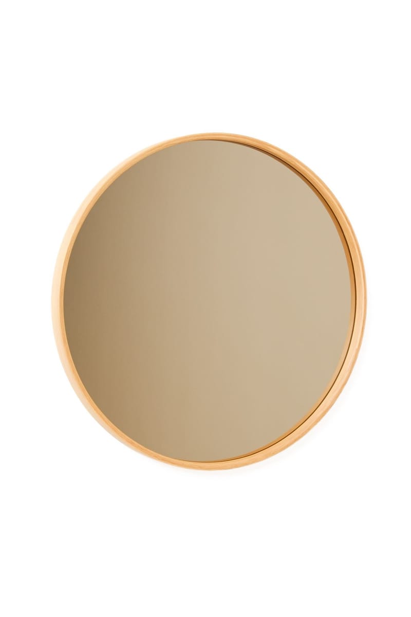 Dravik Dekorativ spegel 80x80x4 cm - Vit spegel med ekdetaljer - Inredning - Speglar - Väggspegel