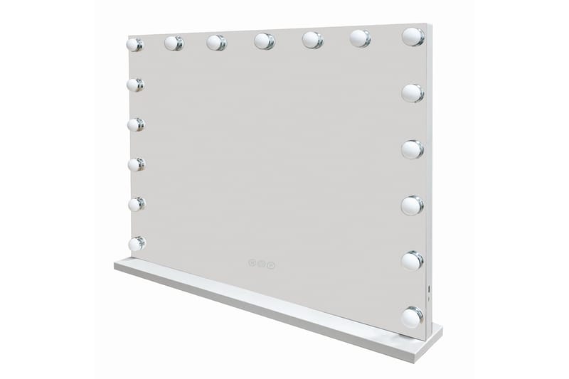 Glow Stor sminkspegel 70 cm med belysning lampor - Hollywood spegel med USB-charging - Vit - Inredning - Speglar - Sminkspegel