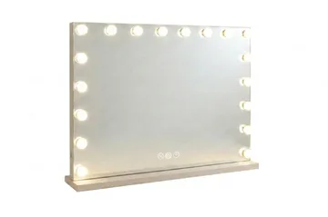 Glow Stor sminkspegel 80 cm med belysning lampor - Hollywood spegel med USB-charging - Beige - Inredning - Speglar - Spegel med belysning