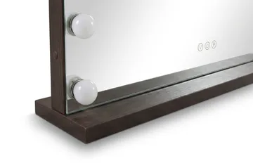 Glow Stor sminkspegel 80 cm med belysning lampor - Hollywood spegel med USB-charging - Brun - Inredning - Speglar - Spegel med belysning
