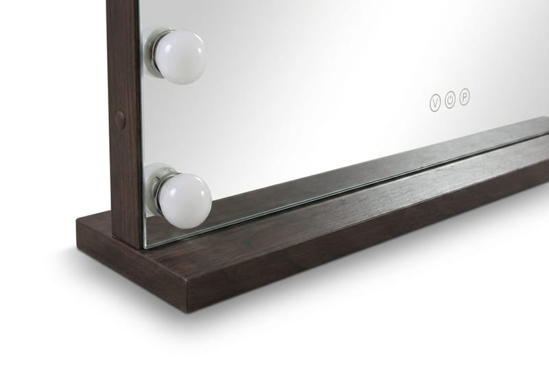 Glow Stor sminkspegel 80 cm med belysning lampor - Hollywood spegel med USB-charging - Brun - Inredning - Speglar - Spegel med belysning