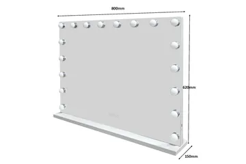 Glow Stor sminkspegel 80 cm med belysning lampor - Hollywood spegel med USB-charging - Vit - Inredning - Speglar - Spegel med belysning