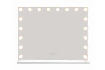 Glow Stor sminkspegel 80 cm med belysning lampor - Hollywood spegel med USB-laddning - Vit - Inredning - Speglar - Spegel med belysning