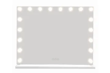 Glow Stor sminkspegel 80 cm med belysning lampor - Hollywood spegel med USB-laddning - Vit - Inredning - Speglar - Spegel med belysning