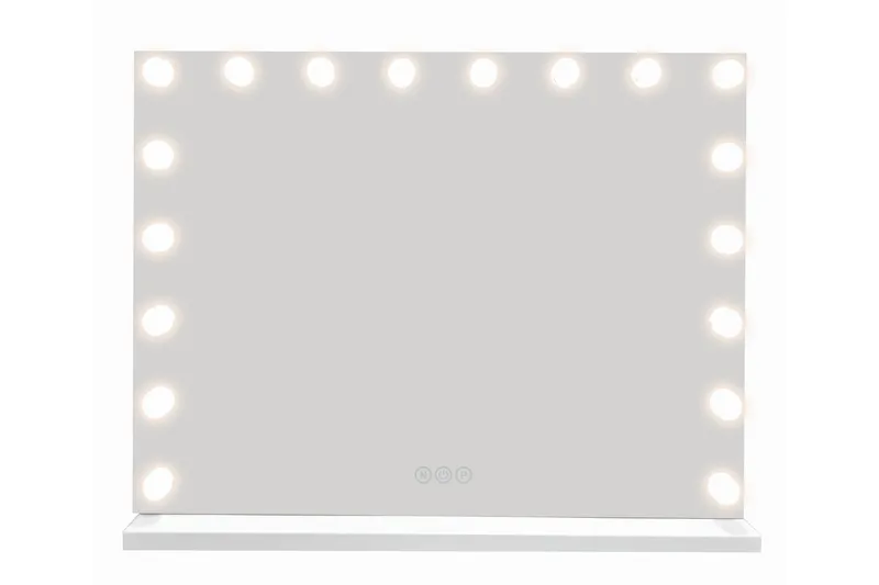 Glow Stor sminkspegel 80 cm med belysning lampor - Hollywood spegel med USB-laddning - Vit - Inredning - Speglar - Spegel med belysning