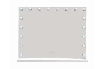 Glow Stor sminkspegel 80 cm med belysning lampor - Hollywood spegel med USB-laddning - Vit - Inredning - Speglar - Spegel med belysning