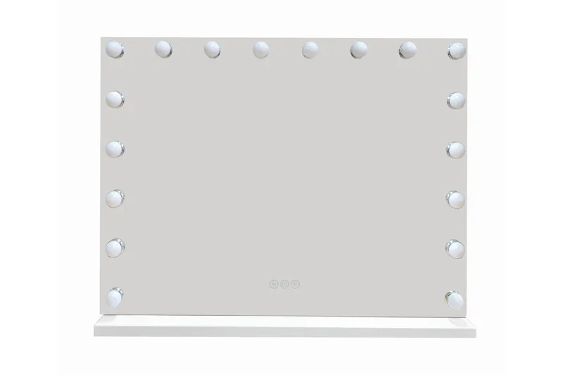 Glow Stor sminkspegel 80 cm med belysning lampor - Hollywood spegel med USB-laddning - Vit - Inredning - Speglar - Spegel med belysning
