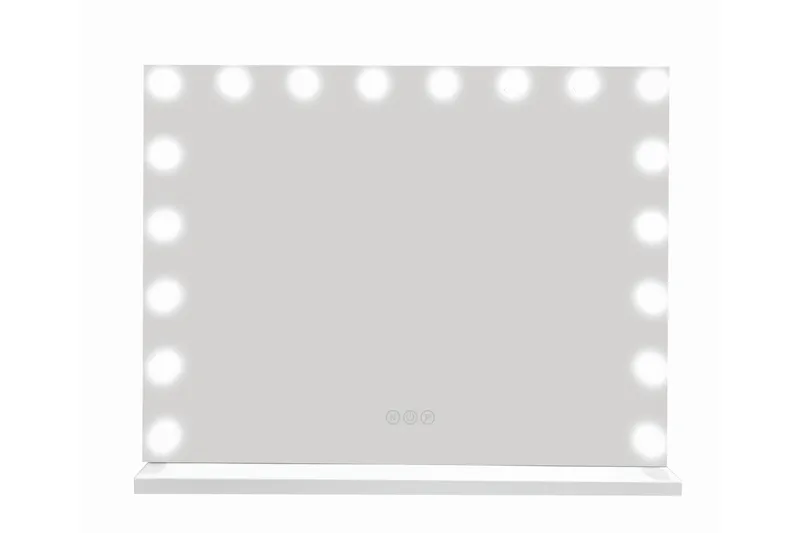 Glow Stor sminkspegel 80 cm med belysning lampor - Hollywood spegel med USB-laddning - Vit - Inredning - Speglar - Spegel med belysning