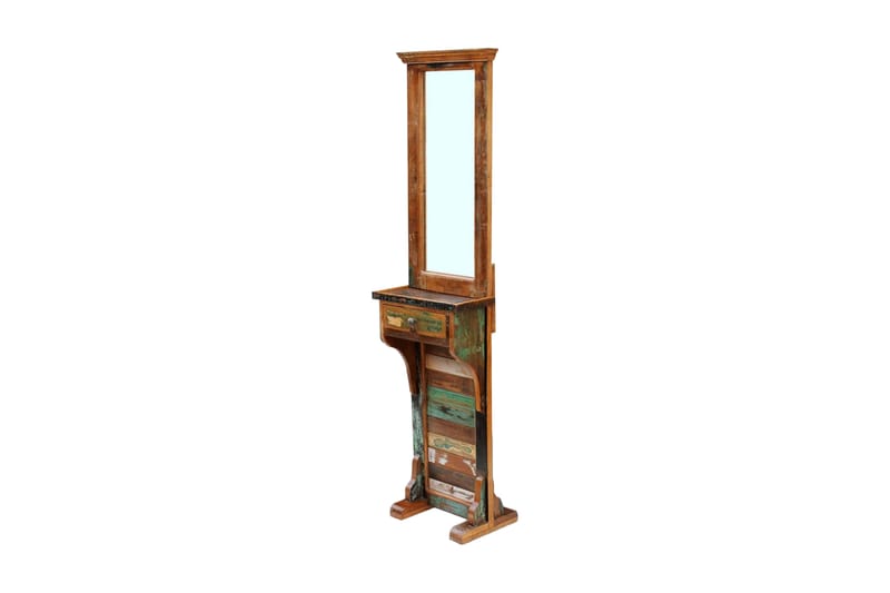 Hallspegel massivt återvunnet trä 47x23x180 cm - Flerfärgad - Golvspegel - Helkroppsspegel
