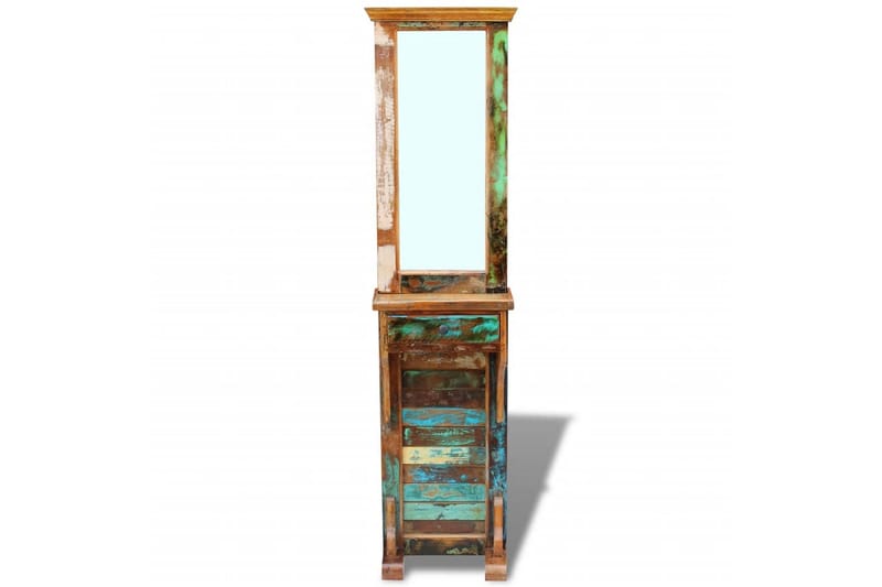 Hallspegel massivt återvunnet trä 47x23x180 cm - Flerfärgad - Golvspegel - Helkroppsspegel