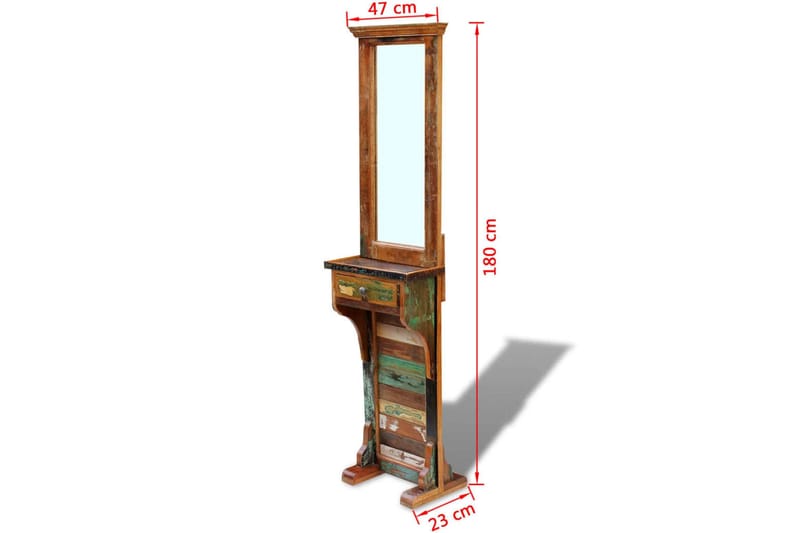 Hallspegel massivt återvunnet trä 47x23x180 cm - Flerfärgad - Inredning - Speglar - Golvspegel