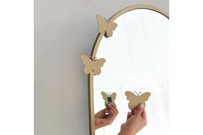Lorch Spegel Fjärilar Mitten - Guld - Helkroppsspegel - Golvspegel