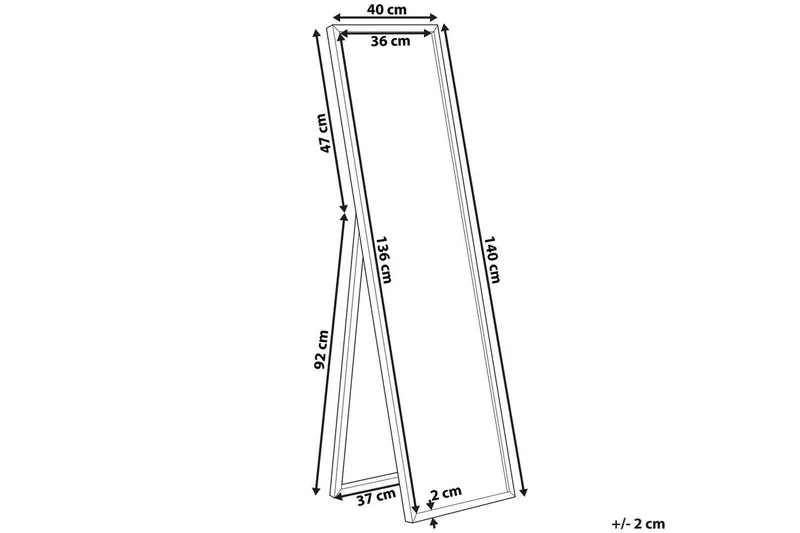 Golvspegel Torcy Guld - Guld - Inredning - Speglar - Helkroppsspegel