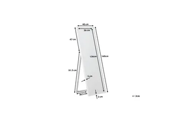 Torcy Spegel 40 cm - Vit - Inredning - Speglar - Golvspegel