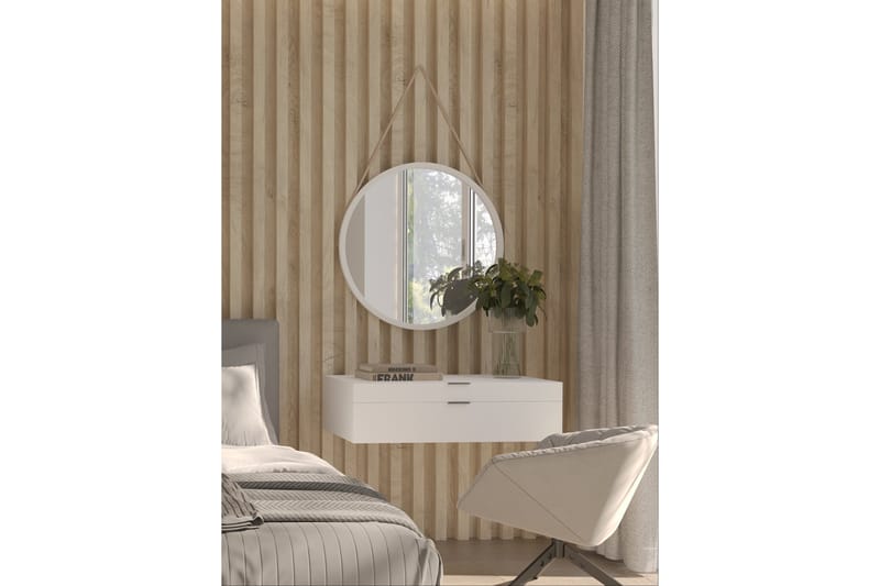 Grace Vägghängd Spegel Rund 60 cm, Vit