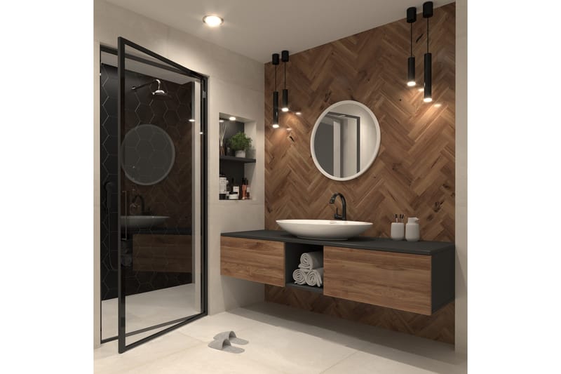 Grace Vägghängd Spegel Rund 60 cm, Vit