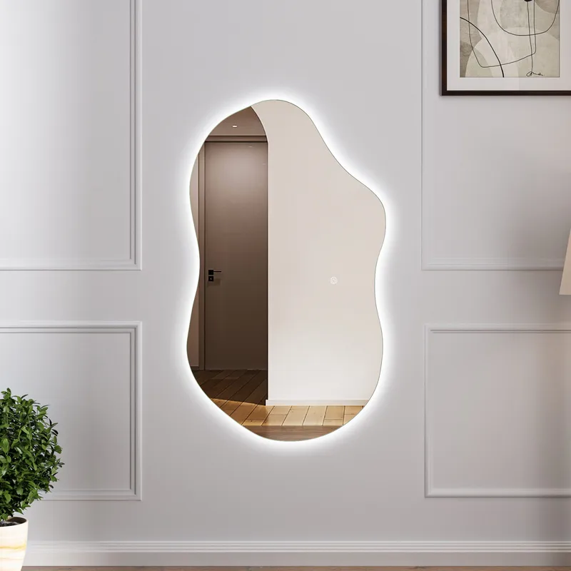 Helkroppsspegel | 120x70cm | Vägghängd | LED-belysning med dimmer | Fiona, undefined