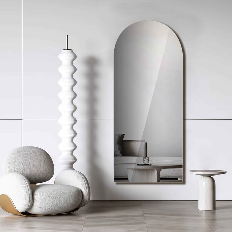 Helkroppsspegel 70x160cm | Vägghängd/golvstående | Valvformad | Leona, undefined