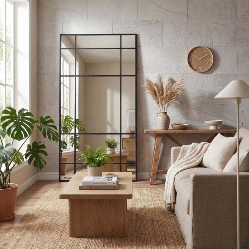 Helkroppsspegel 90x180cm | Spröjsad | Svart ram - Svart - Inredning - Speglar - Helkroppsspegel