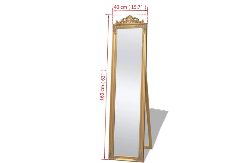 Fristående spegel i barockstil 160x40 cm guld - Guld - Inredning - Speglar - Helkroppsspegel