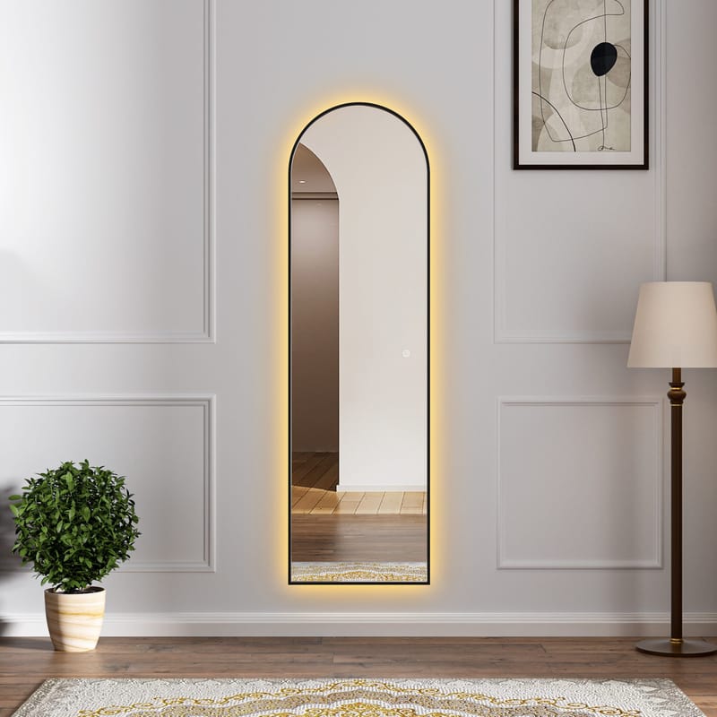 Helkroppsspegel | Valvformad | LED-belysning med dimmer | 170x50 cm | Samira - Inredning - Speglar - Väggspegel