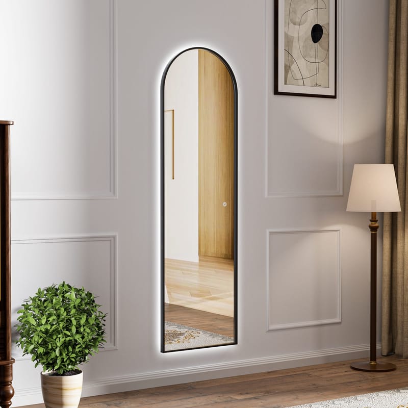 Helkroppsspegel | Valvformad | LED-belysning med dimmer | 170x50 cm | Samira - Inredning - Speglar - Väggspegel