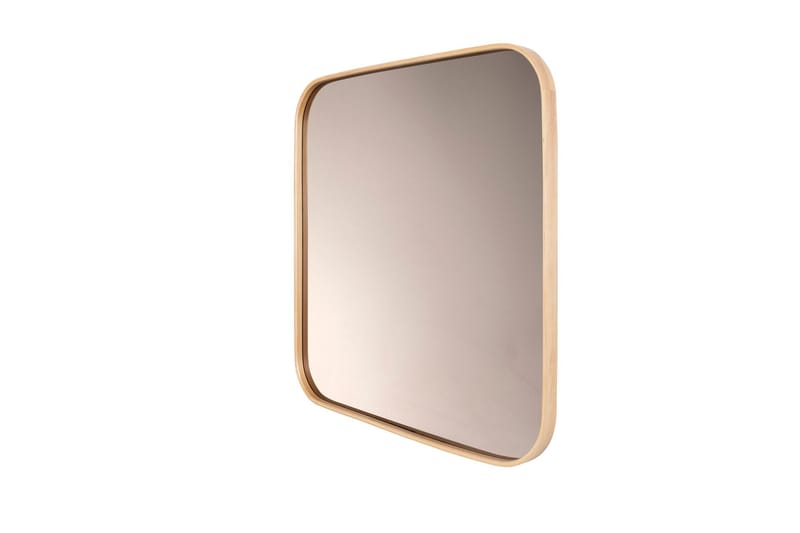 Invald Dekorativ spegel 95x95x4 cm - Vit ram med ekdetaljer - Inredning - Speglar - Väggspegel