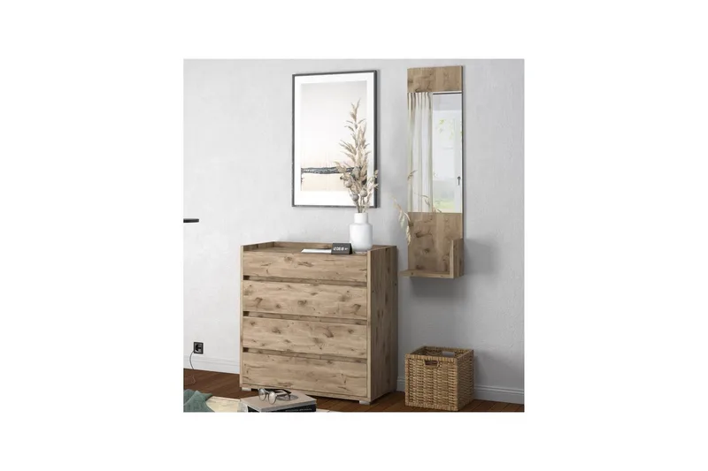 Kosmo Vägghängd Spegel Rectangulär 32x114 cm - Grå - Inredning - Speglar - Väggspegel