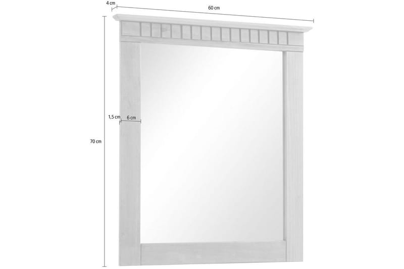 Lisa Vägghängd Spegel Rectangulär 60x70 cm - Vit - Inredning - Speglar - Väggspegel