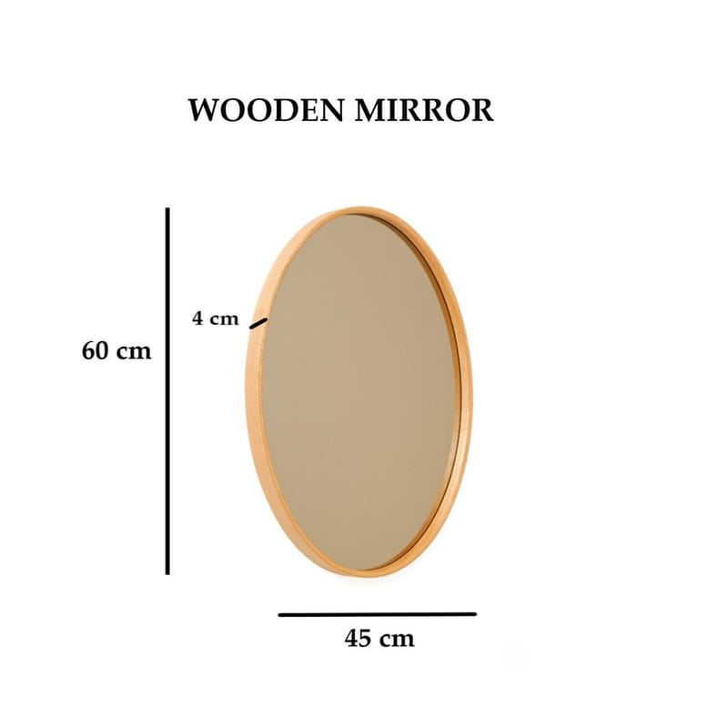 Lorys Vägghängd Spegel Oval 45 cm - Brun - Inredning - Speglar - Väggspegel