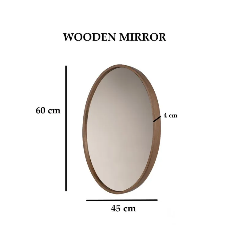 Lorys Vägghängd Spegel Oval 45 cm - Brun/Vit - Inredning - Speglar - Väggspegel