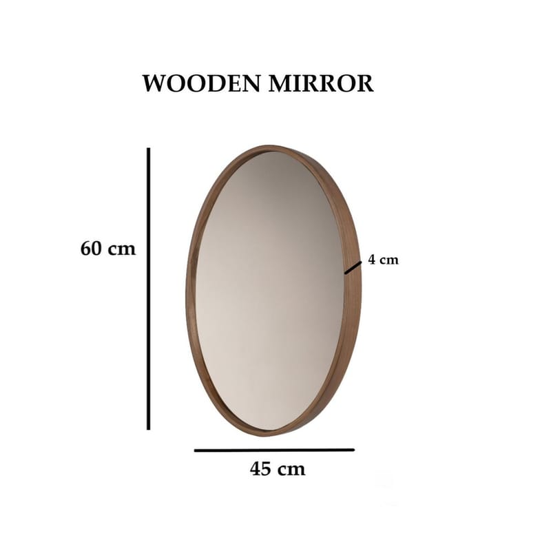Lorys Vägghängd Spegel Oval 45 cm - Brun/Vit - Inredning - Speglar - Väggspegel